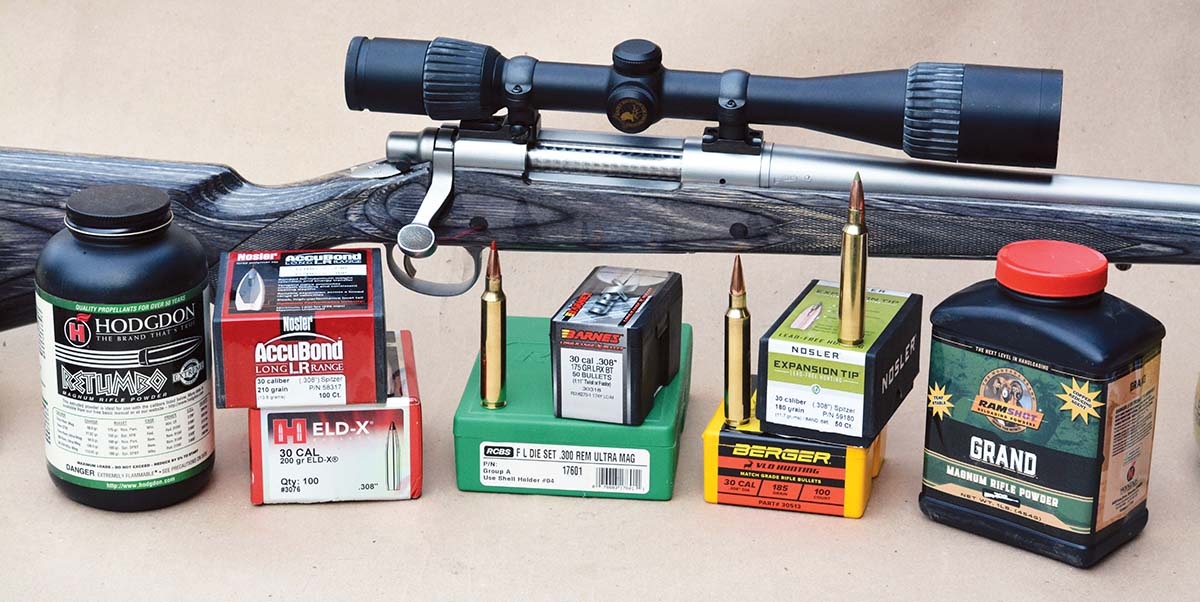 Brian used a Remington Model 700 chambered in 300 Remington Ultra Magnum to develop “Pet Loads” data.